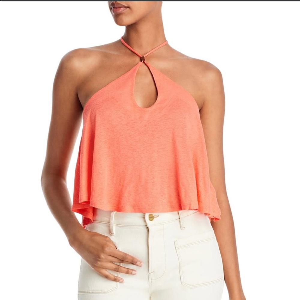 Free People Coral Halter Top